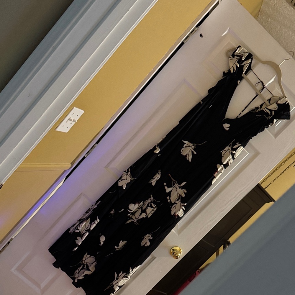 Free people Elegant Black Floral Dress